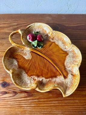 Mid-Century Modern "Maurice of California" Ceramic Leaf Tray Platter